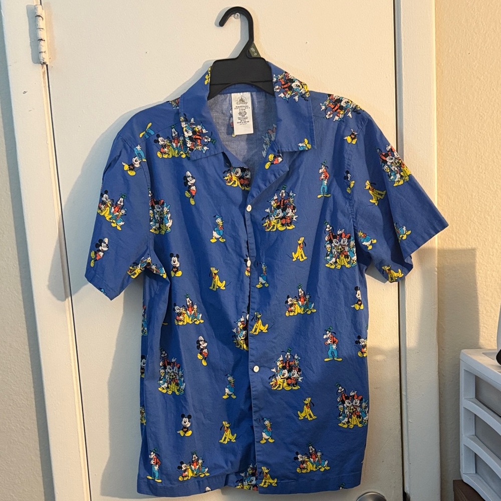 Disney Men's Blue Cartoon Character Shirt